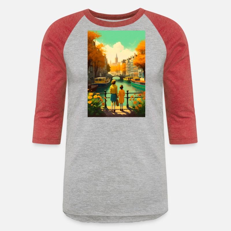 Amsterdam Canals Vintage Travel Poster