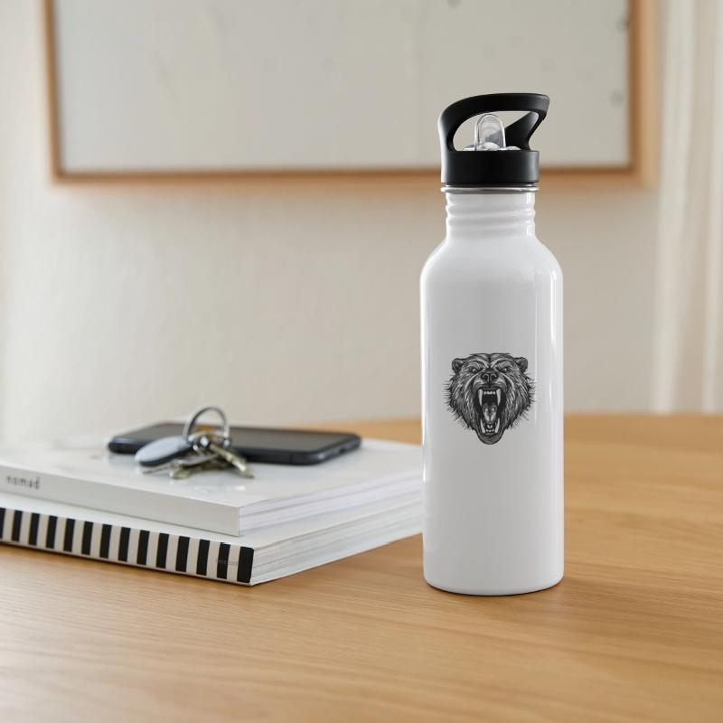 Angry Bear's Head With Sharp Teeth