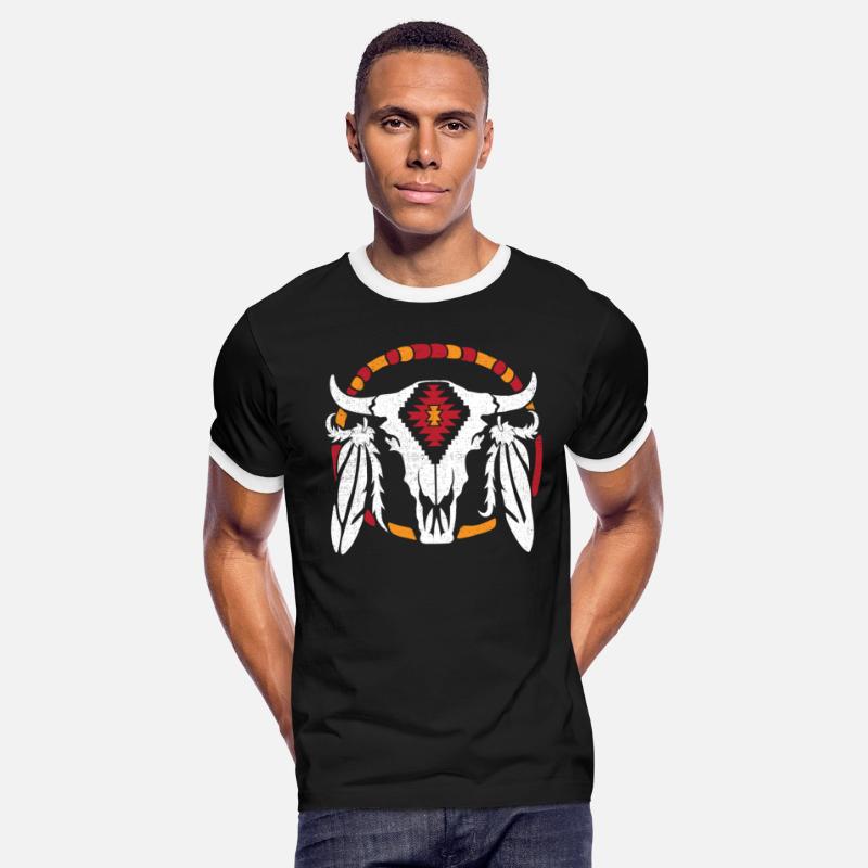Aztec Pattern Cow Skull Cowboy Indian Mexican