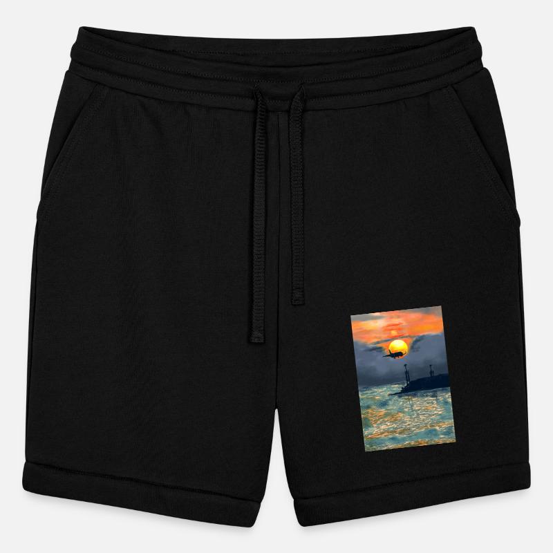 Beautiful Sunset evening at port with aeroplane