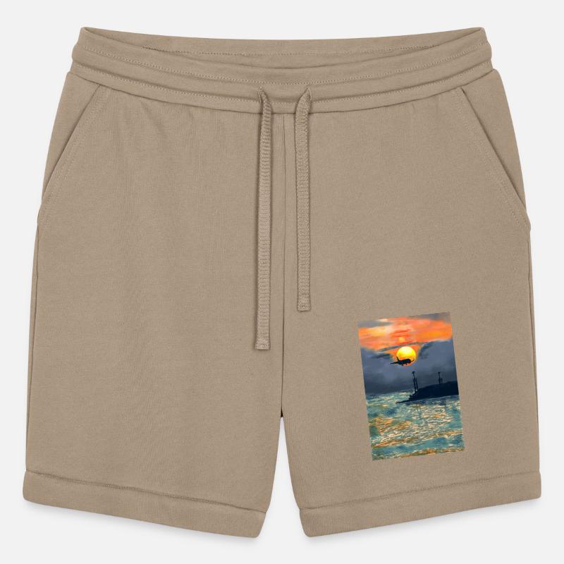 Beautiful Sunset evening at port with aeroplane