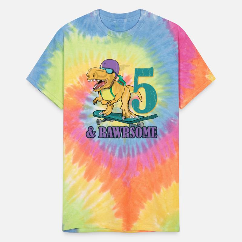 Birth Born Age 5 Years Old Skateboard Dinosaur