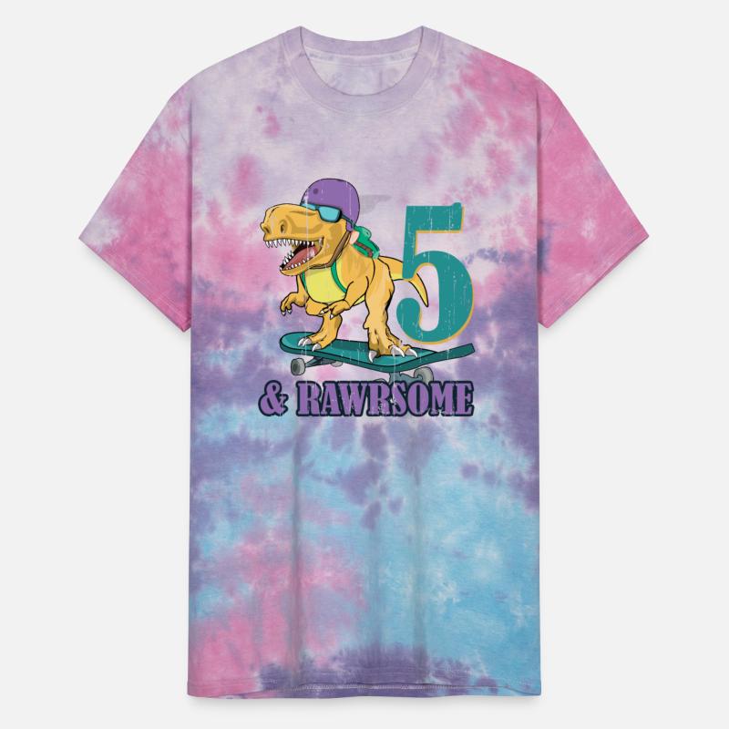 Birth Born Age 5 Years Old Skateboard Dinosaur