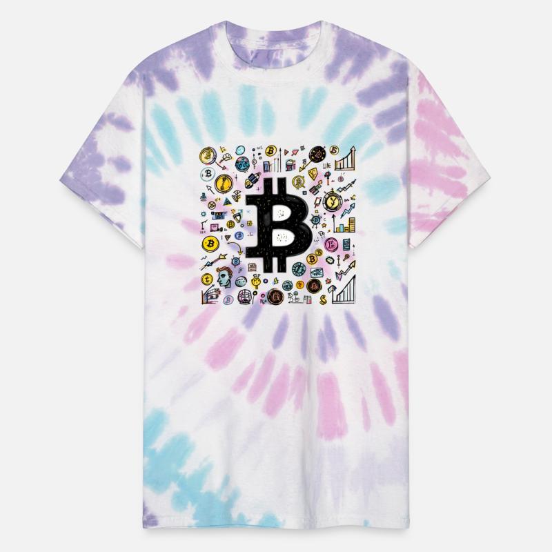 Bitcoin with Finance and Crypto Symbols