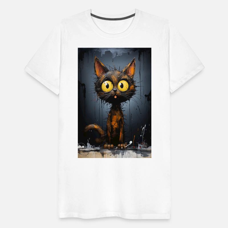 Black Cat With Big Eyes - Dripping Paint