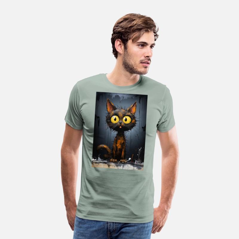 Black Cat With Big Eyes - Dripping Paint