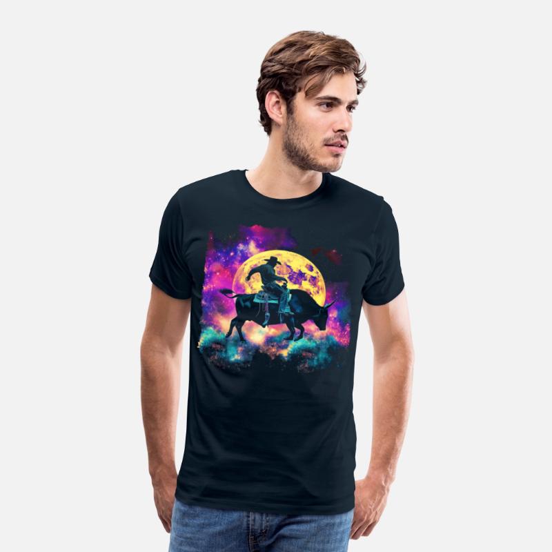 Bull Rider Bull Riding Cowboy Howling Moon