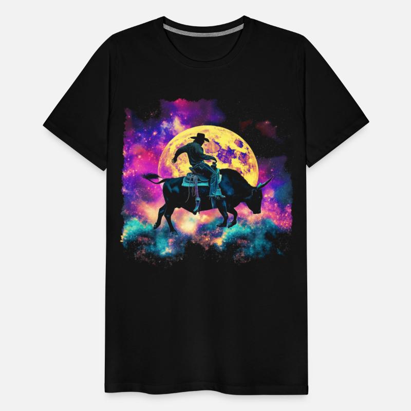 Bull Rider Bull Riding Cowboy Howling Moon