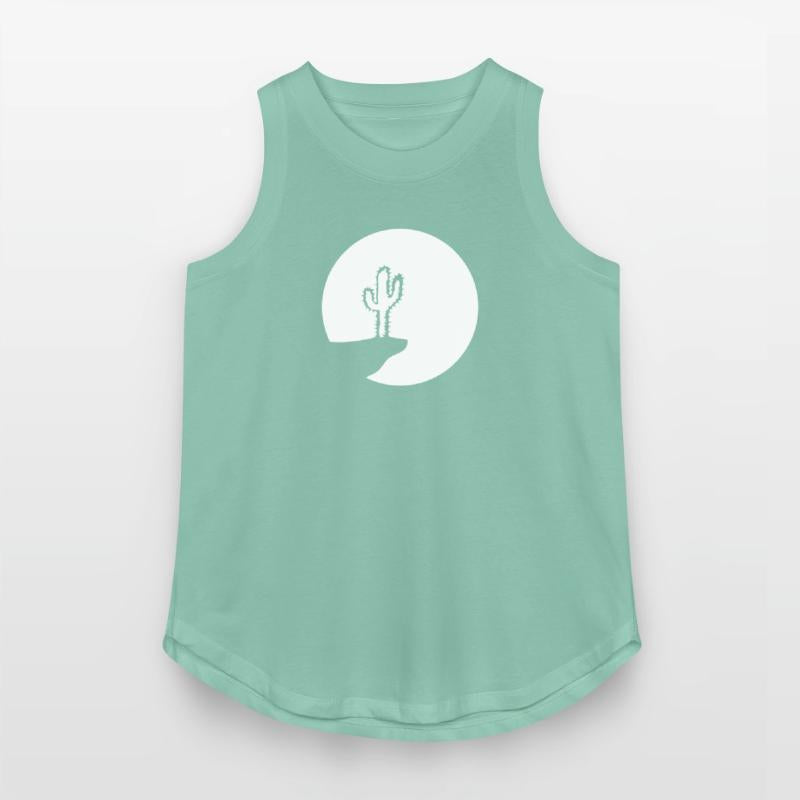 Cactus Moon Evening Mountain Cliff Night Round Sun