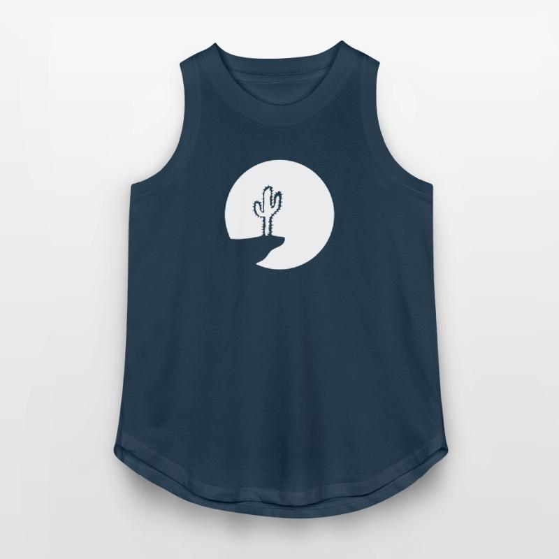 Cactus Moon Evening Mountain Cliff Night Round Sun