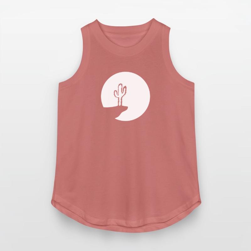 Cactus Moon Evening Mountain Cliff Night Round Sun