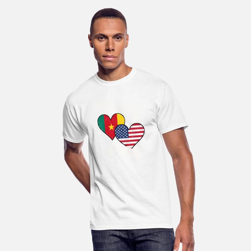 Cameroonian American Heart Flags Cameroon America