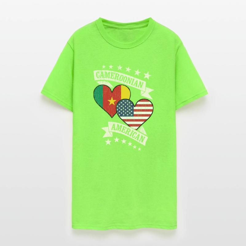Cameroonian American Heart Flags Cameroon America
