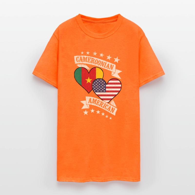 Cameroonian American Heart Flags Cameroon America