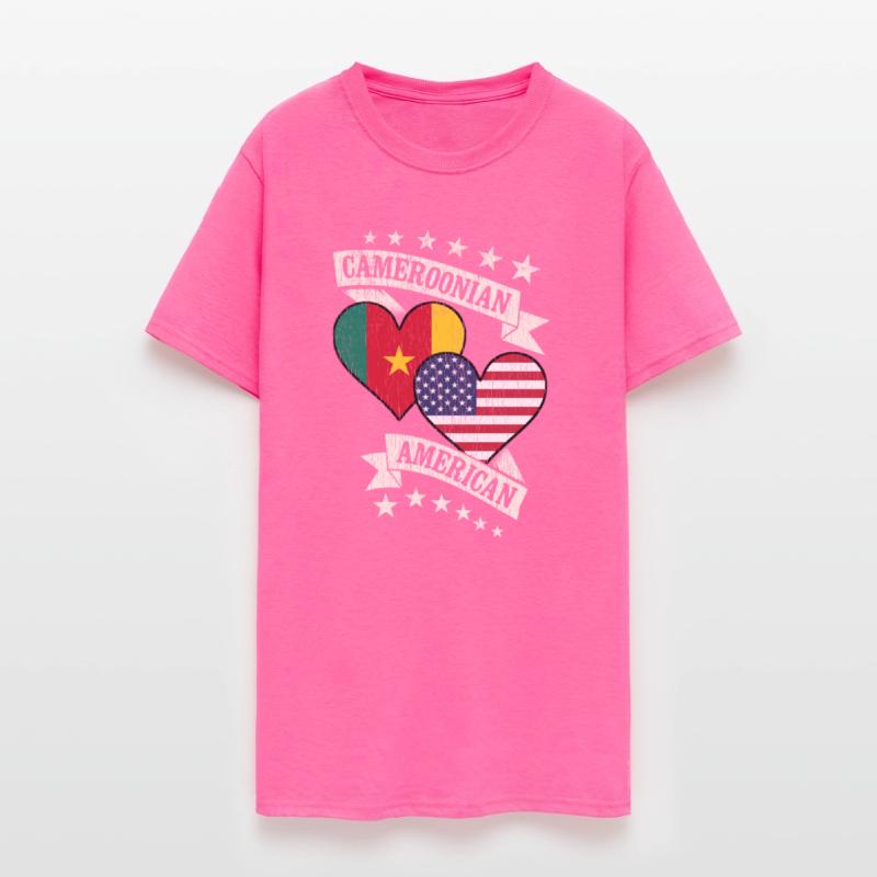 Cameroonian American Heart Flags Cameroon America