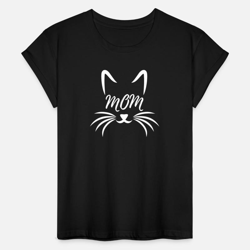 Cat mom cat head whiskers outline