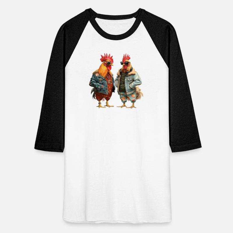 Chickens in chic streetwear attire
