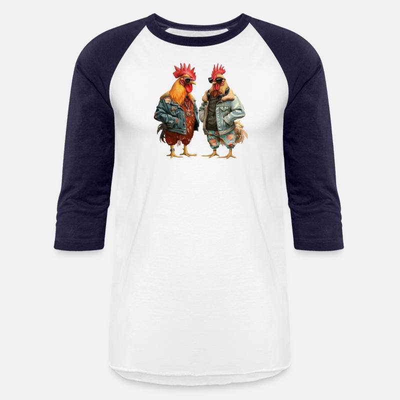 Chickens in chic streetwear attire