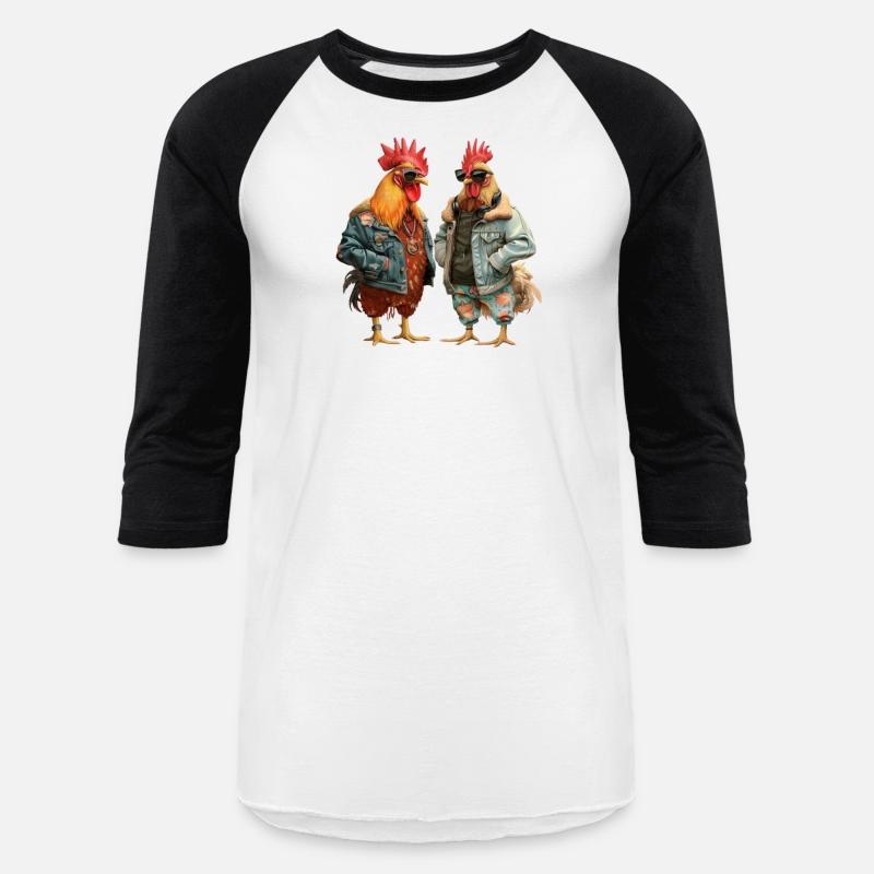 Chickens in chic streetwear attire