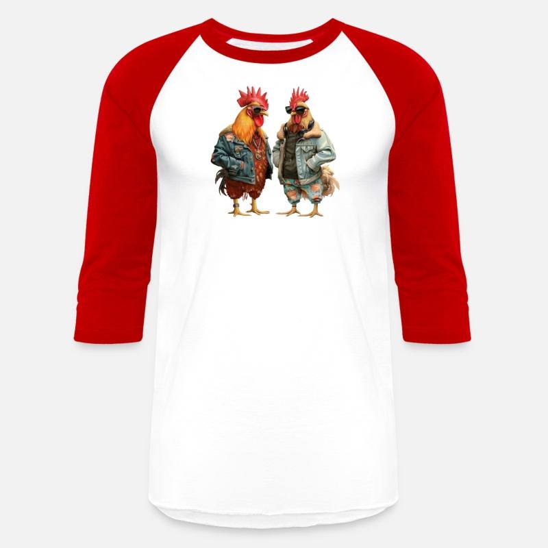 Chickens in chic streetwear attire