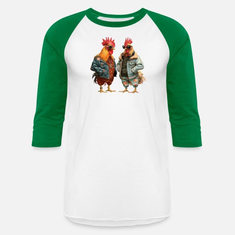 Chickens in chic streetwear attire