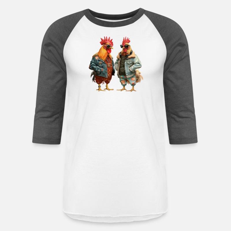 Chickens in chic streetwear attire