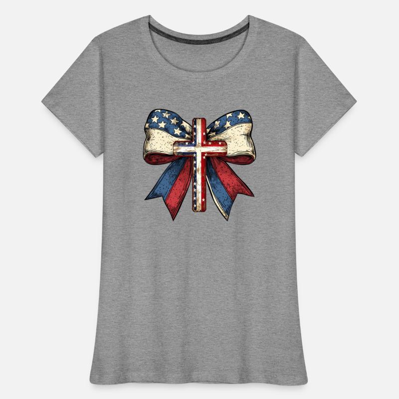 Christian Cross 4th of July USA Bow