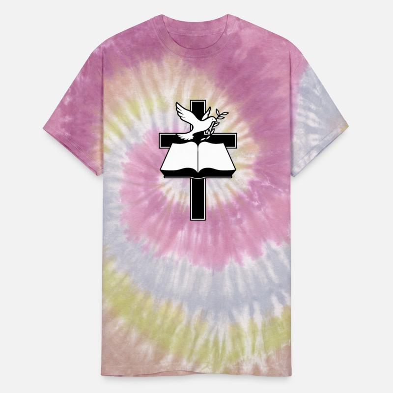 Christian Cross, Bible and Dove with Olive Branch