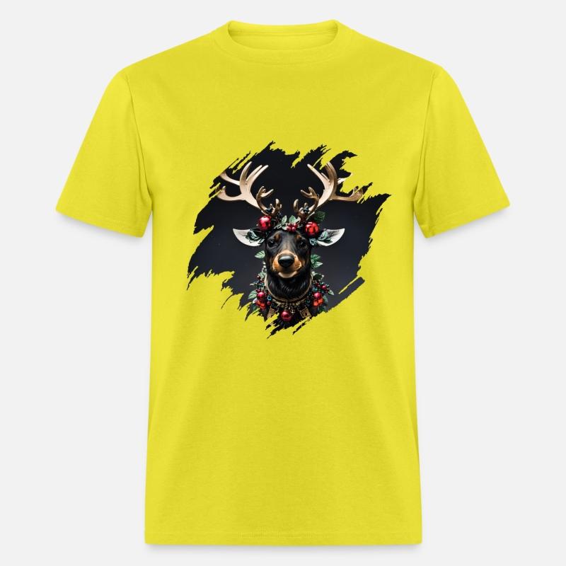 Christmas reindeer with golden horns