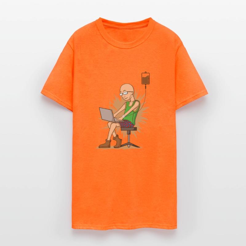 Coffee drinking Nerd chopping hangs on Coffee Drip