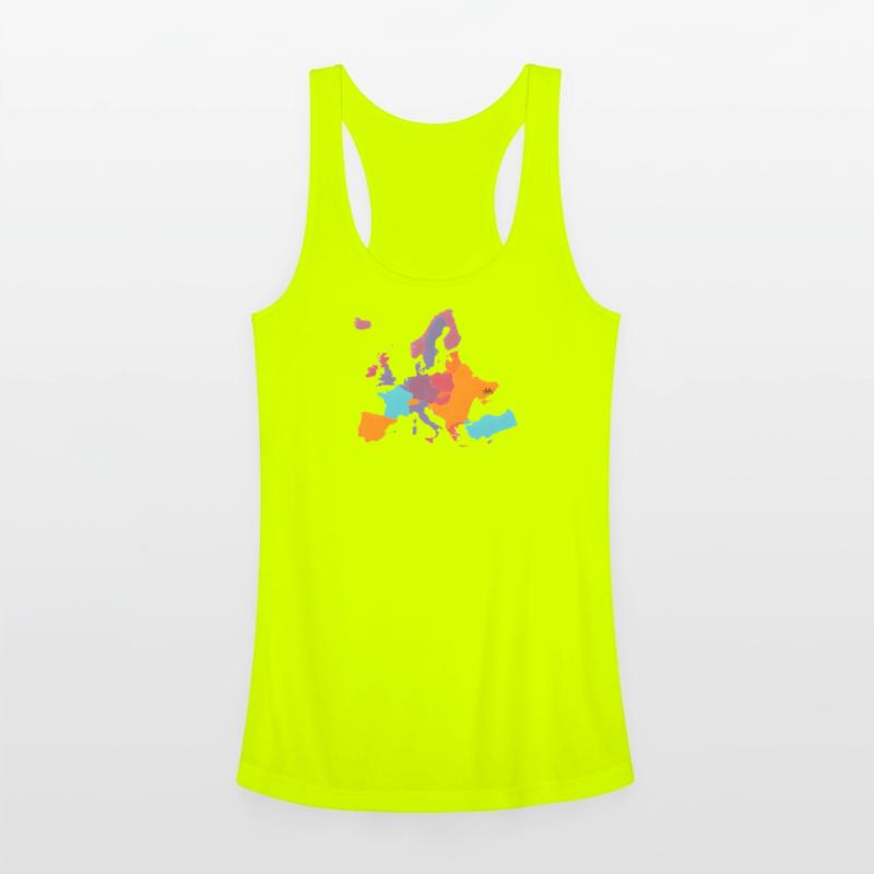 Colorful European Map Bike Illustration