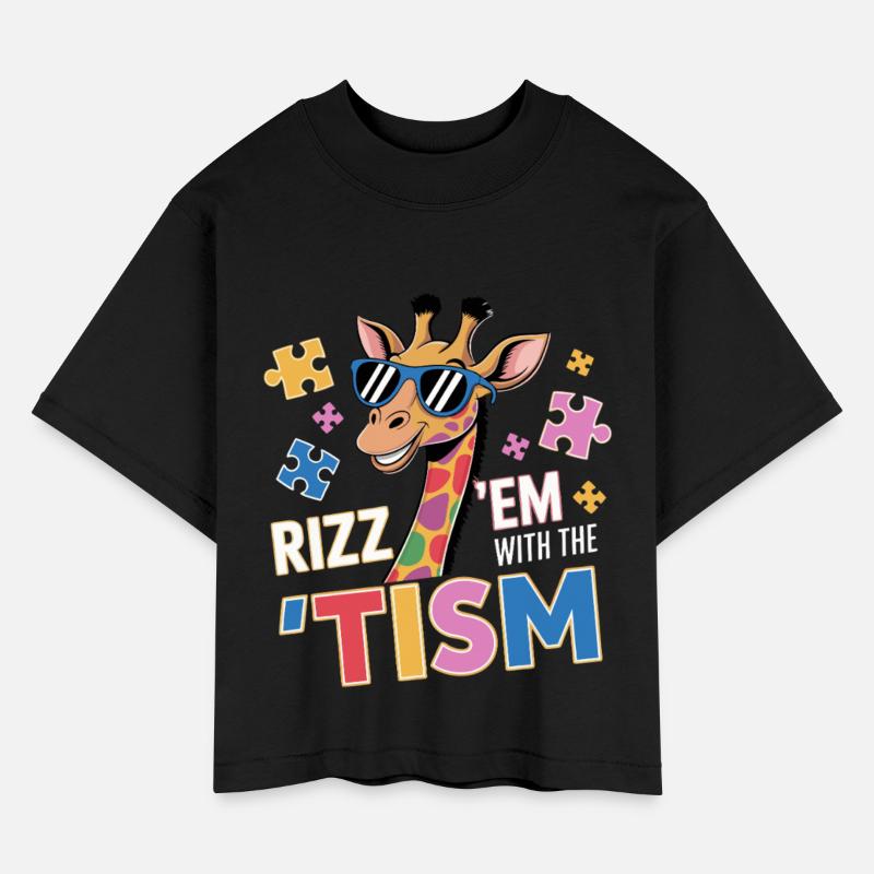 Colorful Giraffe with Sunglasses and Puzzle Pieces