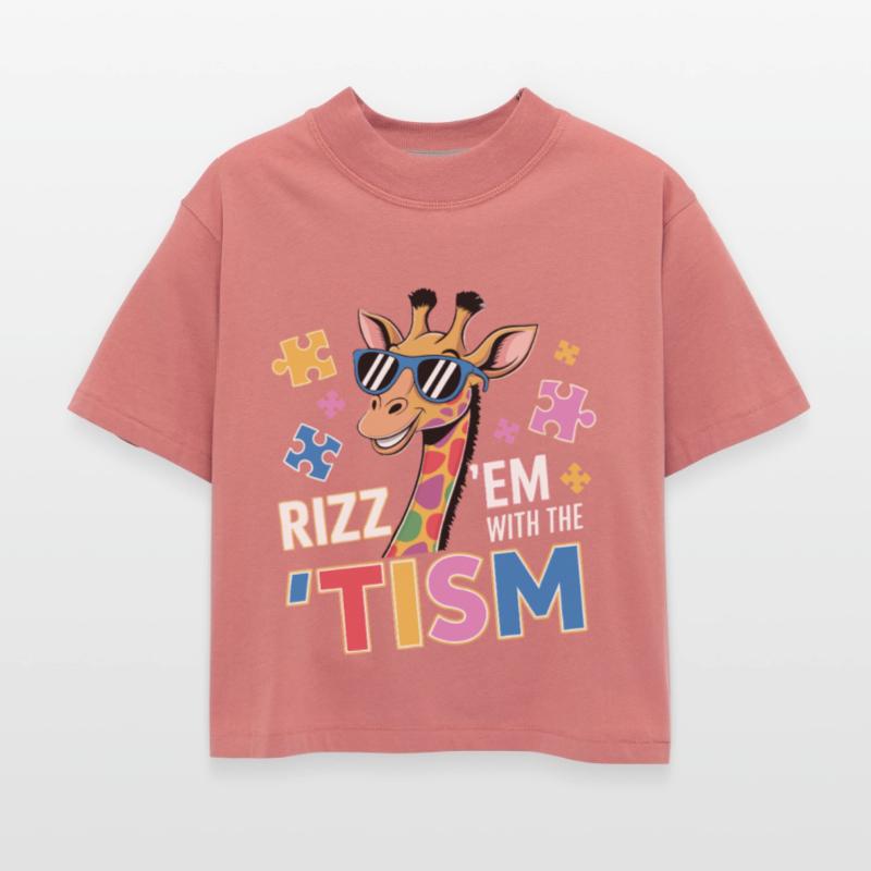 Colorful Giraffe with Sunglasses and Puzzle Pieces