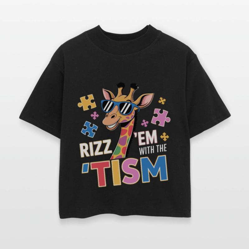 Colorful Giraffe with Sunglasses and Puzzle Pieces