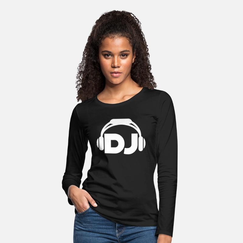 Cool DJ headphones music party text lettering logo