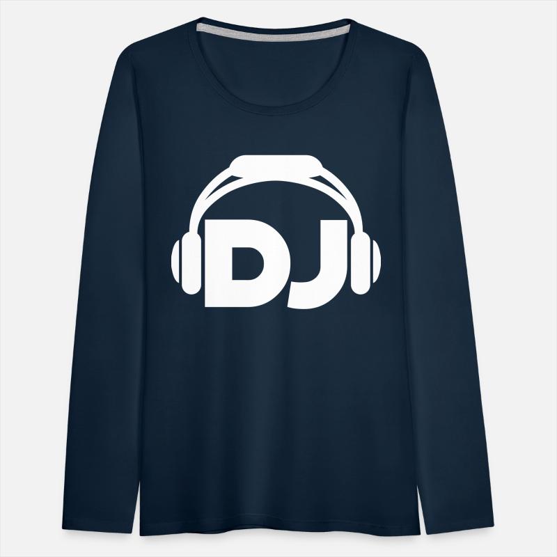 Cool DJ headphones music party text lettering logo