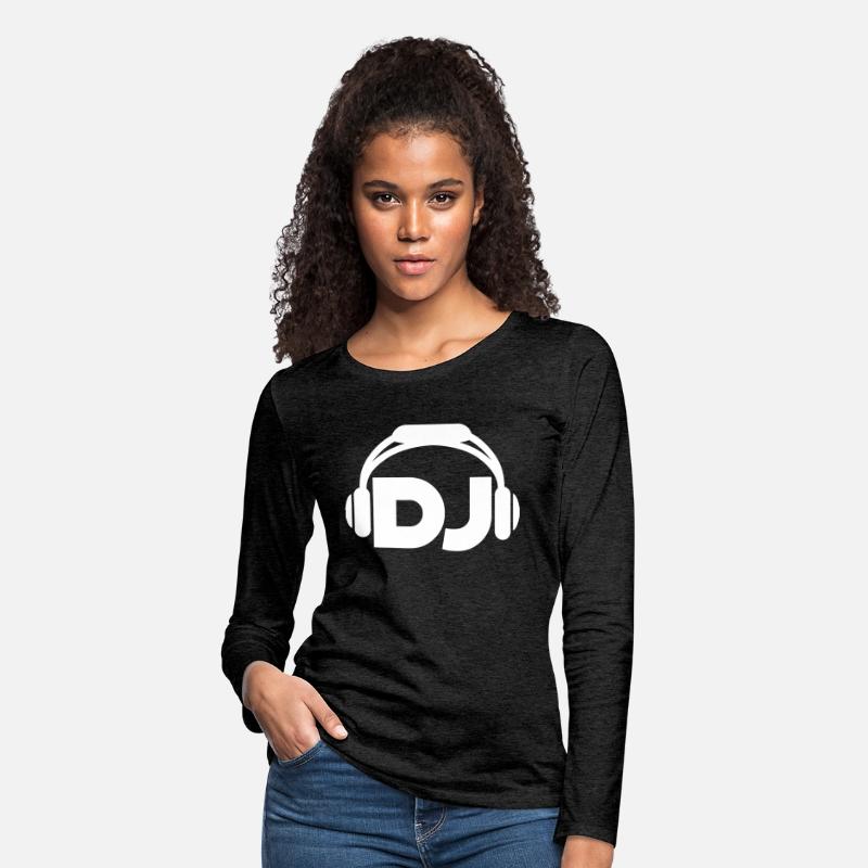 Cool DJ headphones music party text lettering logo