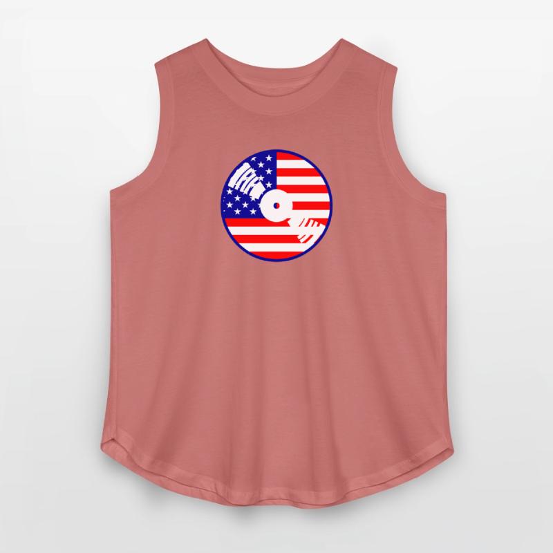 Cool USA Flag America Vinyl Music Record DJ Party