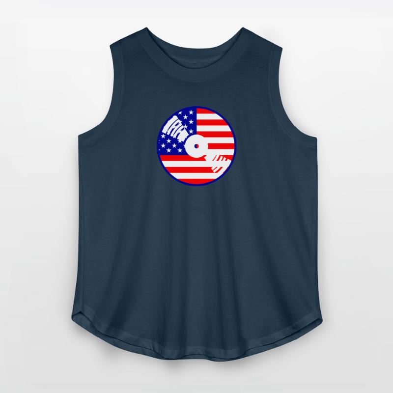 Cool USA Flag America Vinyl Music Record DJ Party
