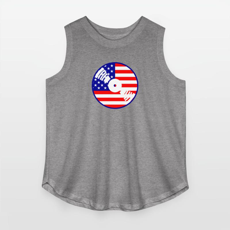 Cool USA Flag America Vinyl Music Record DJ Party