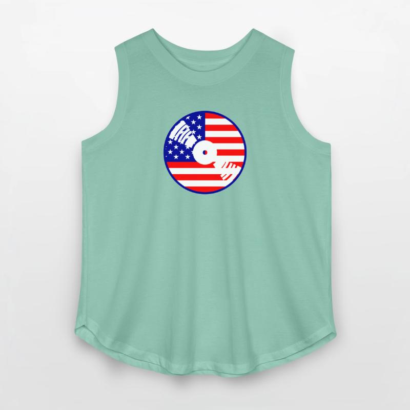 Cool USA Flag America Vinyl Music Record DJ Party