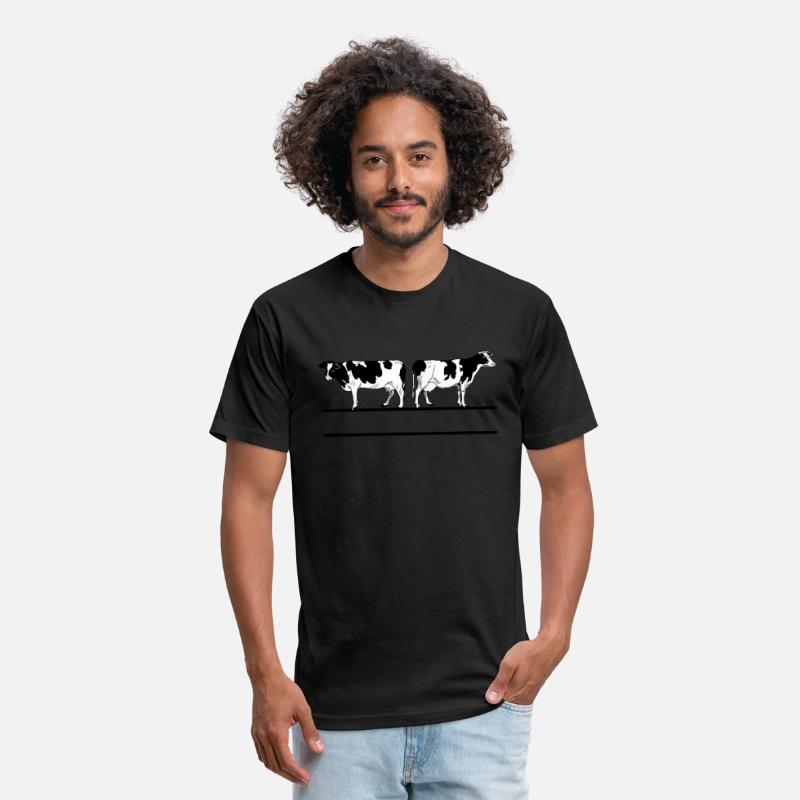 Cow monogram with two black and white cows