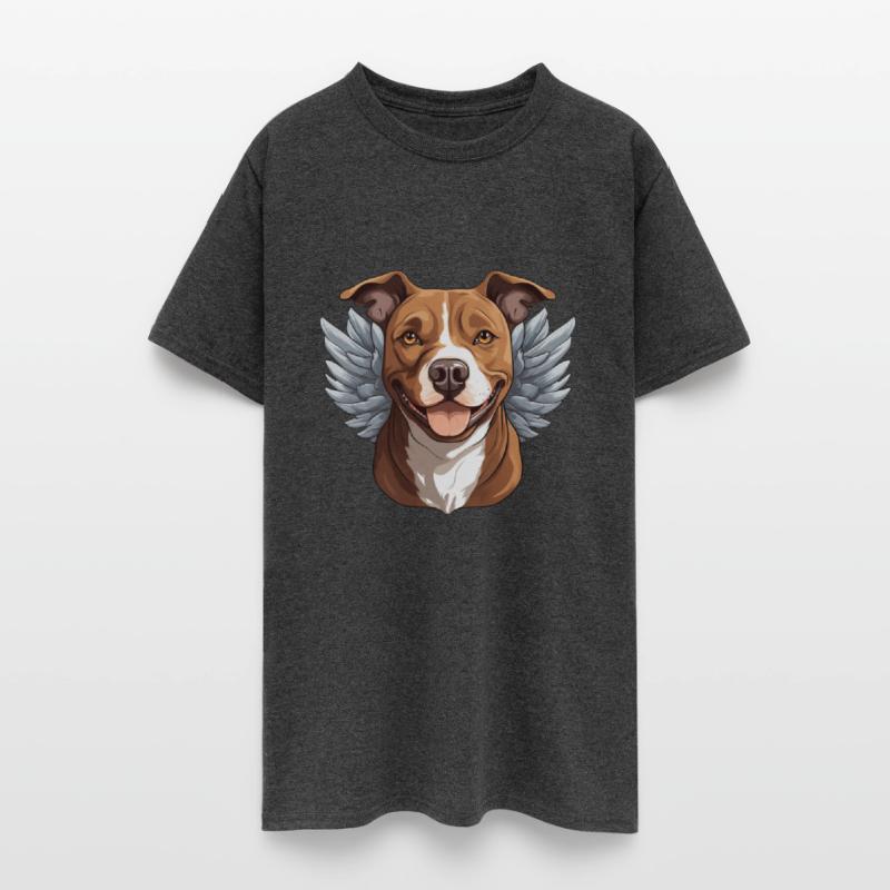 Cute American Staffordshire Terrier angel in carto
