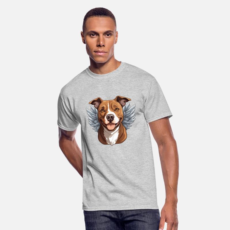 Cute American Staffordshire Terrier angel in carto