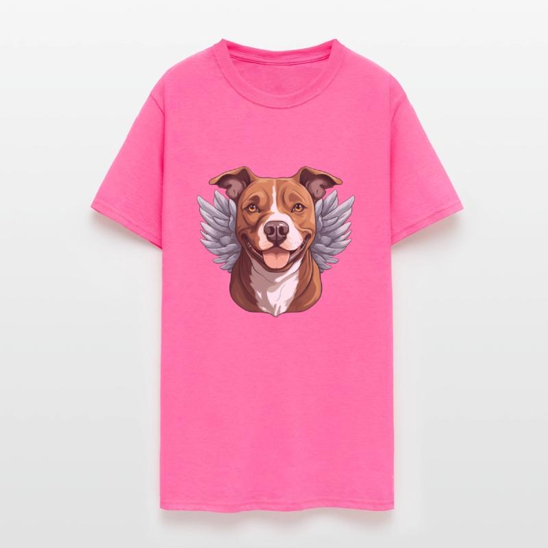 Cute American Staffordshire Terrier angel in carto