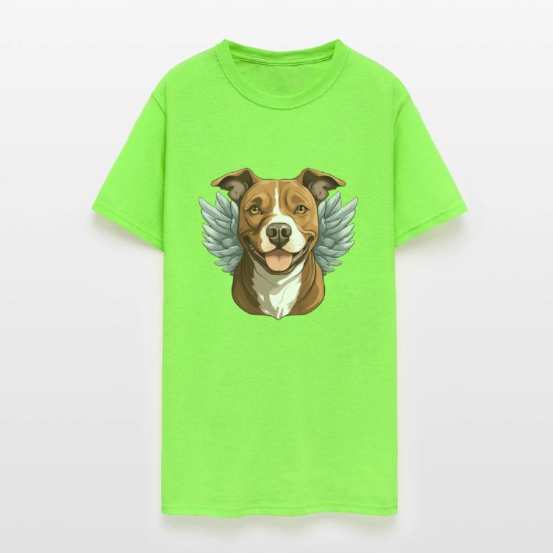 Cute American Staffordshire Terrier angel in carto