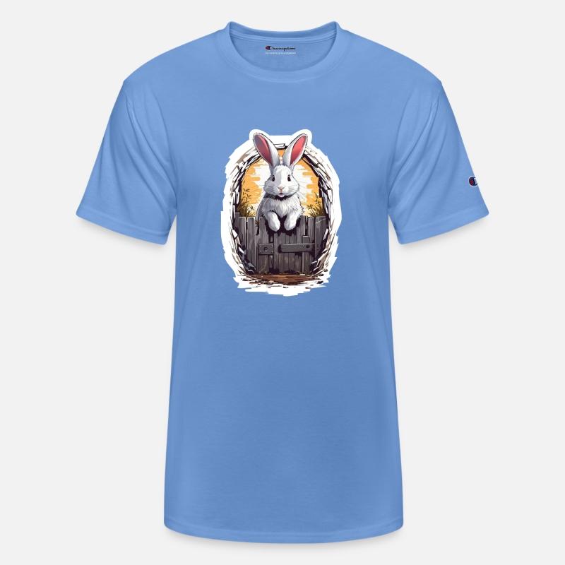 Cute bunny smiling from behind the door