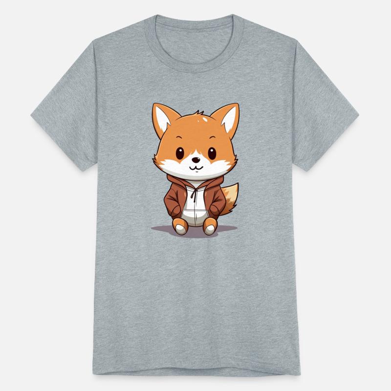 cute cartoon anime fox wearing hoodie