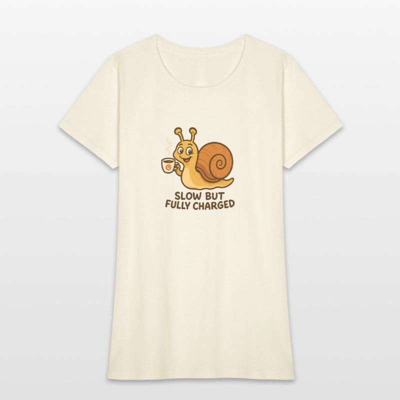 Cute Coffee Snail – Slow but Fully Charged