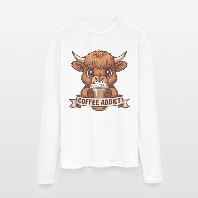 Cute Highland Cow Coffee Addict Funny Drink Coffee